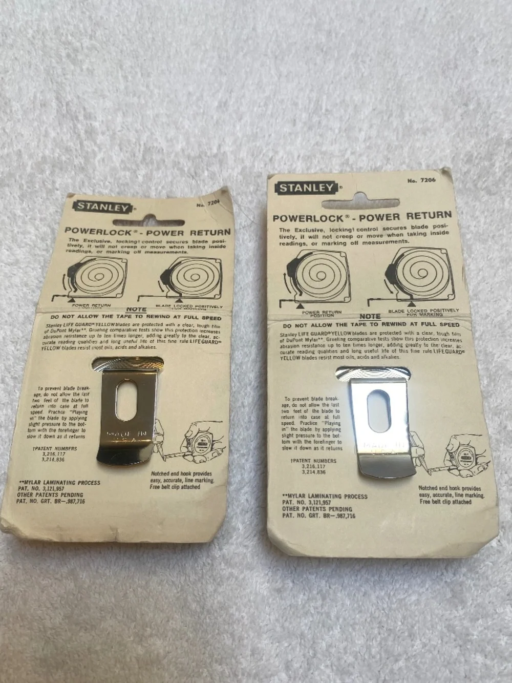 2 Stanley Power Lock Return Ruler 1/2 Inch with Back Clip. In Original Packaging - Picture 2 of 2